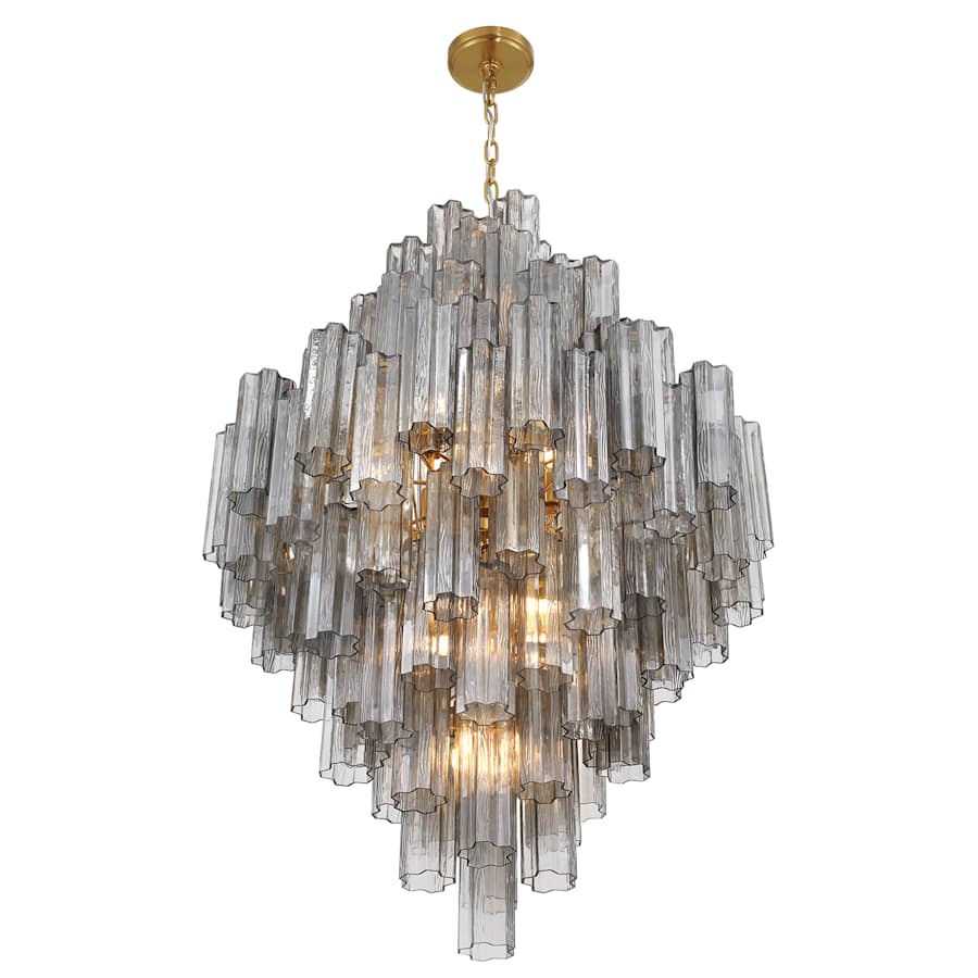 Crystorama Lighting Group Addis 20 Light 32" Wide Chandelier with Smoke Tronchi Glass