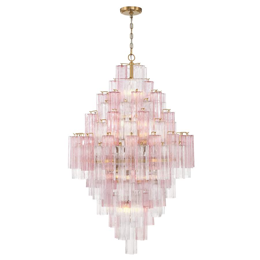 Crystorama Lighting Group Addis 20 Light 32" Wide Chandelier with Spring Tronchi Glass