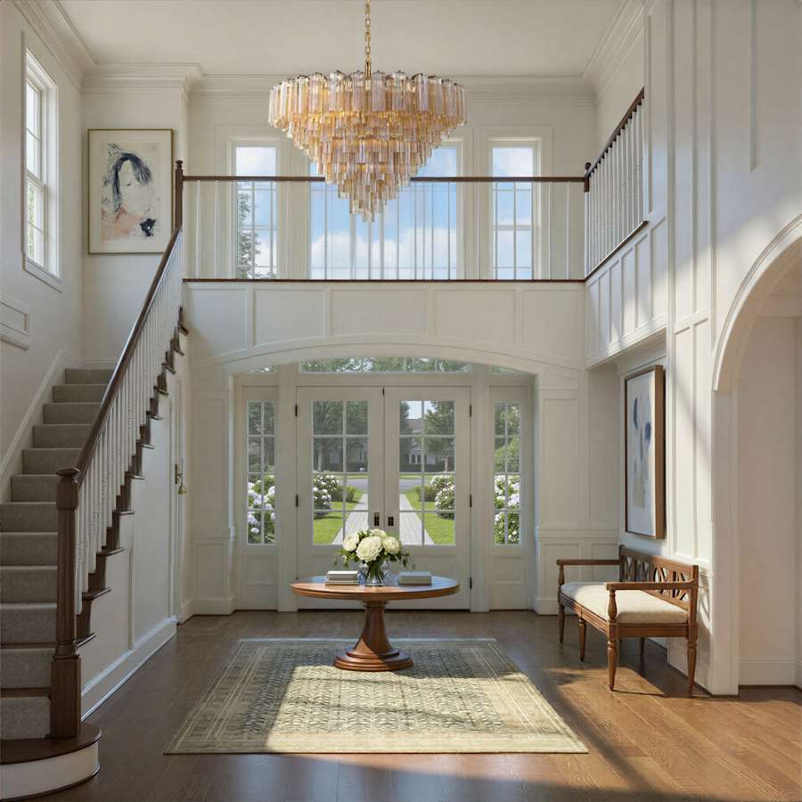 Crystorama Lighting Group Addis 28 Light 49" Wide Waterfall Chandelier