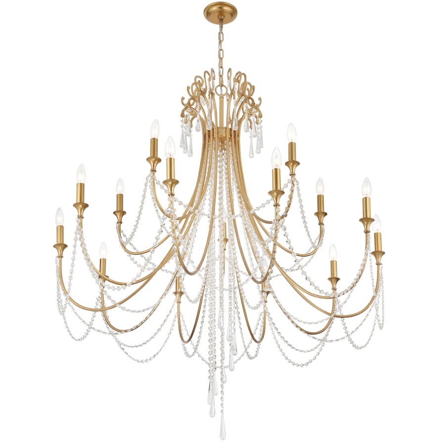Crystorama Lighting Group Arcadia 15 Light 46" Wide Crystal Candle Style Chandelier with Hand Cut Crystal Accents