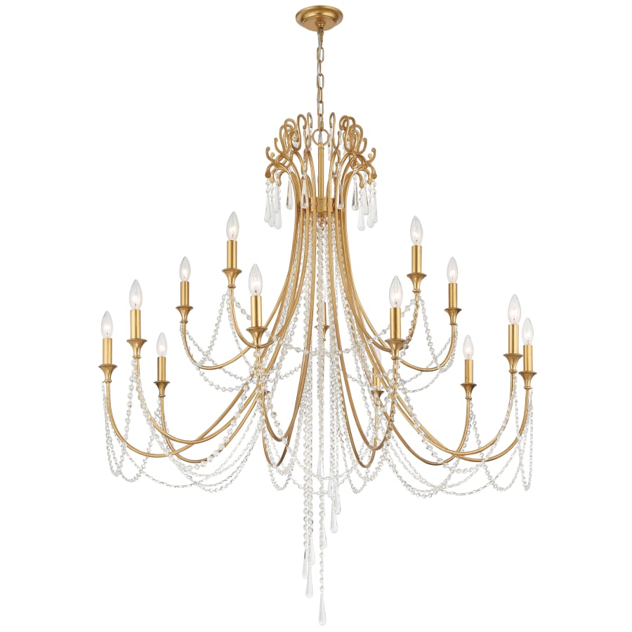 Crystorama Lighting Group Arcadia 15 Light 46" Wide Crystal Candle Style Chandelier with Hand Cut Crystal Accents