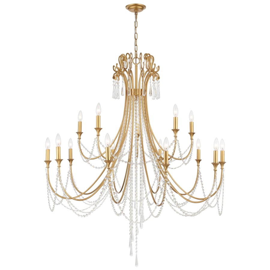 Crystorama Lighting Group Arcadia 15 Light 46" Wide Crystal Candle Style Chandelier with Hand Cut Crystal Accents