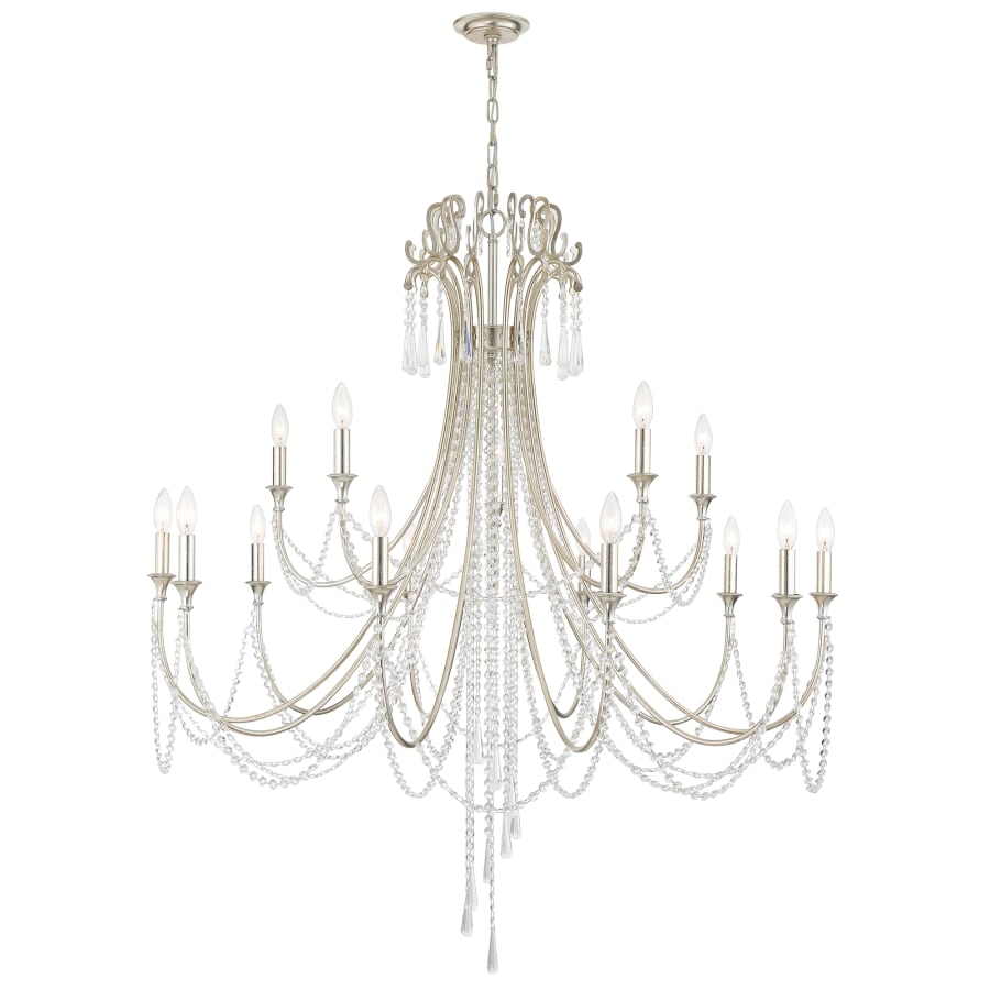Crystorama Lighting Group Arcadia 15 Light 46" Wide Crystal Candle Style Chandelier with Hand Cut Crystal Accents