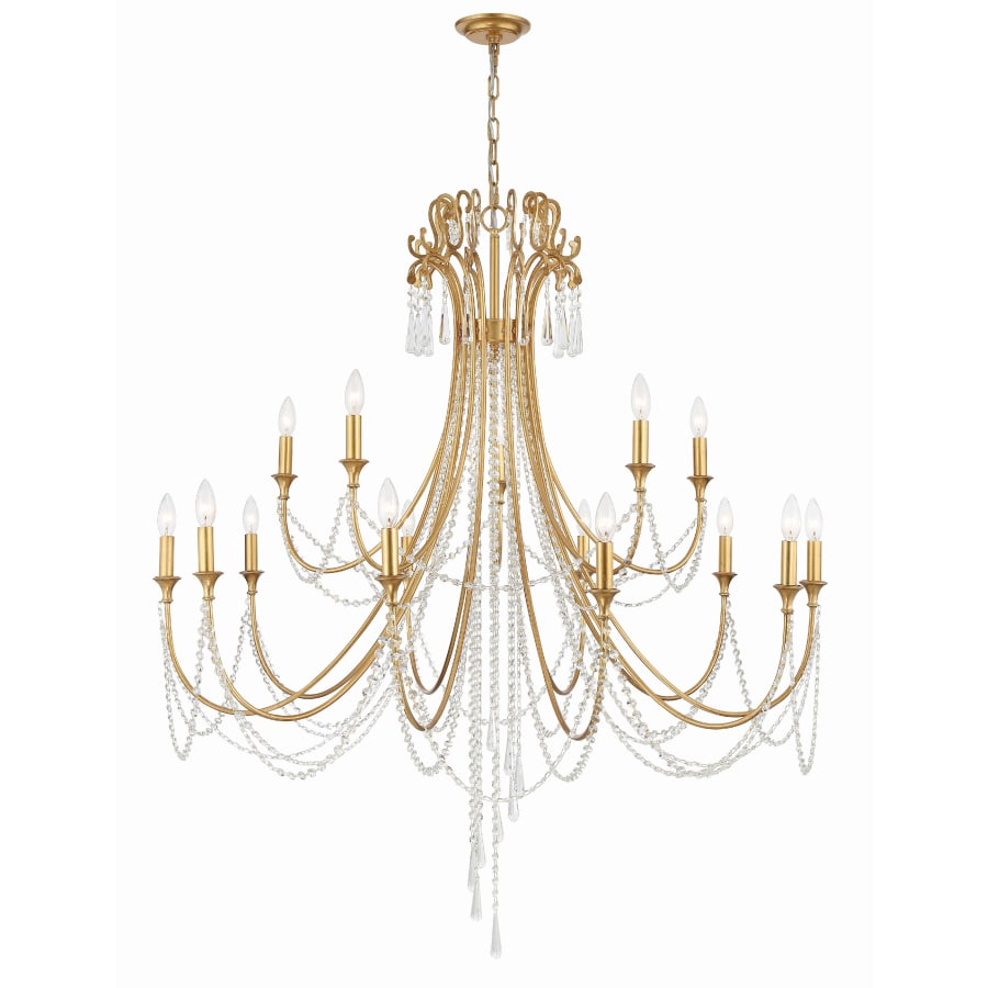 Crystorama Lighting Group Arcadia 15 Light 46" Wide Crystal Candle Style Chandelier with Hand Cut Crystal Accents