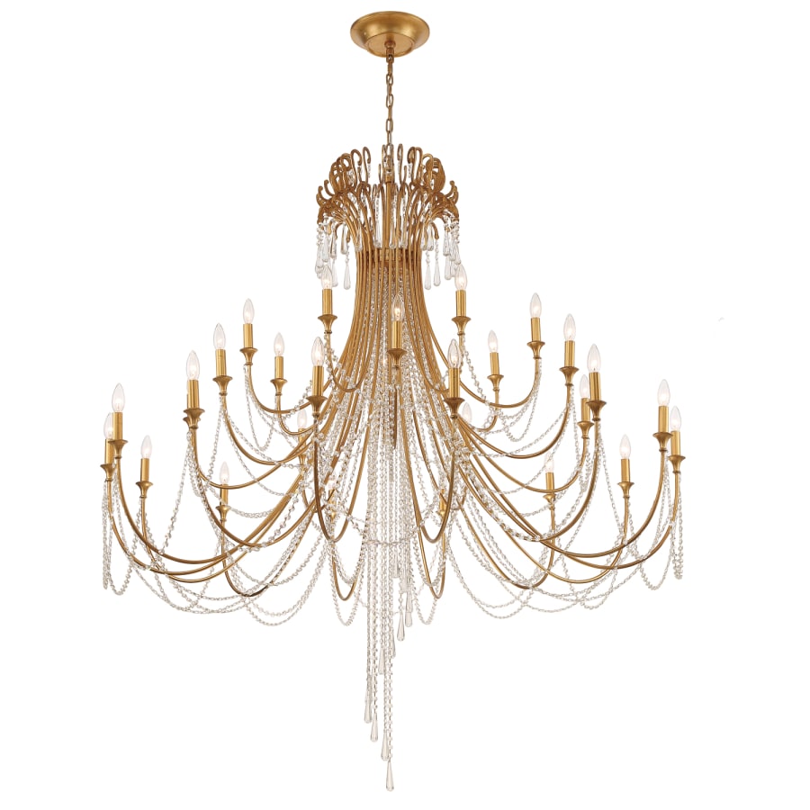 Crystorama Lighting Group Arcadia 28 Light 61" Wide Crystal Candle Style Chandelier with Hand Cut Crystal Accents