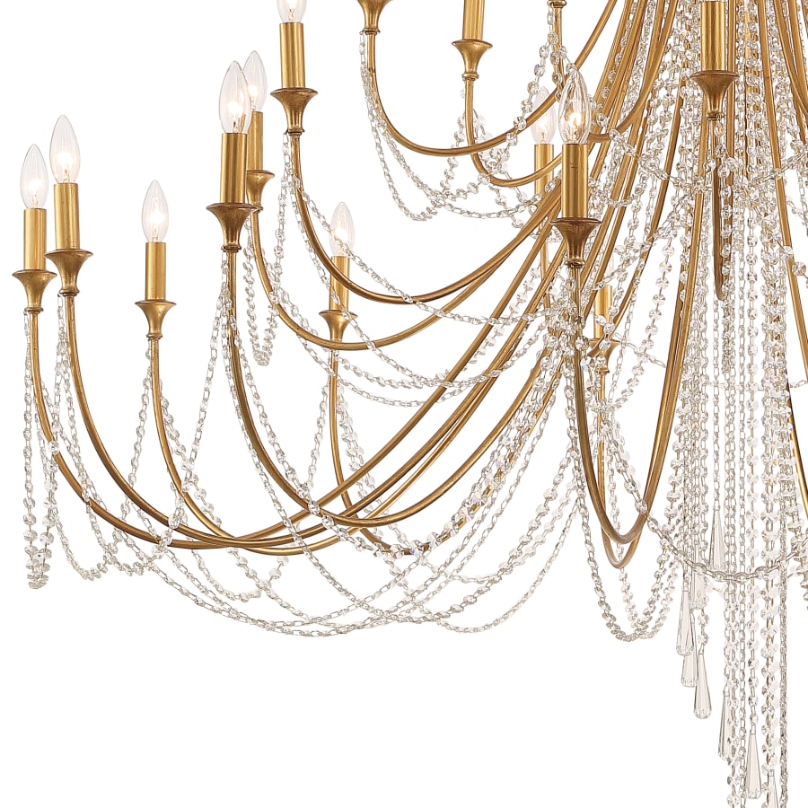 Crystorama Lighting Group Arcadia 28 Light 61" Wide Crystal Candle Style Chandelier with Hand Cut Crystal Accents