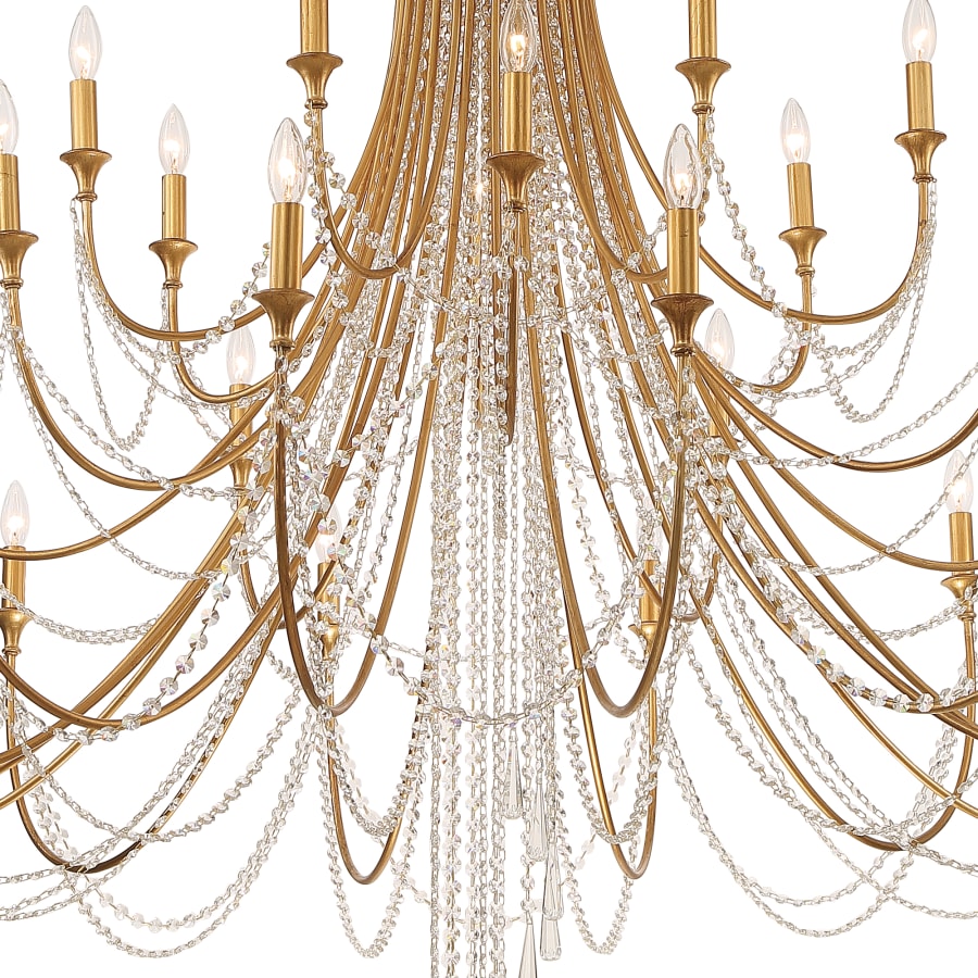 Crystorama Lighting Group Arcadia 28 Light 61" Wide Crystal Candle Style Chandelier with Hand Cut Crystal Accents