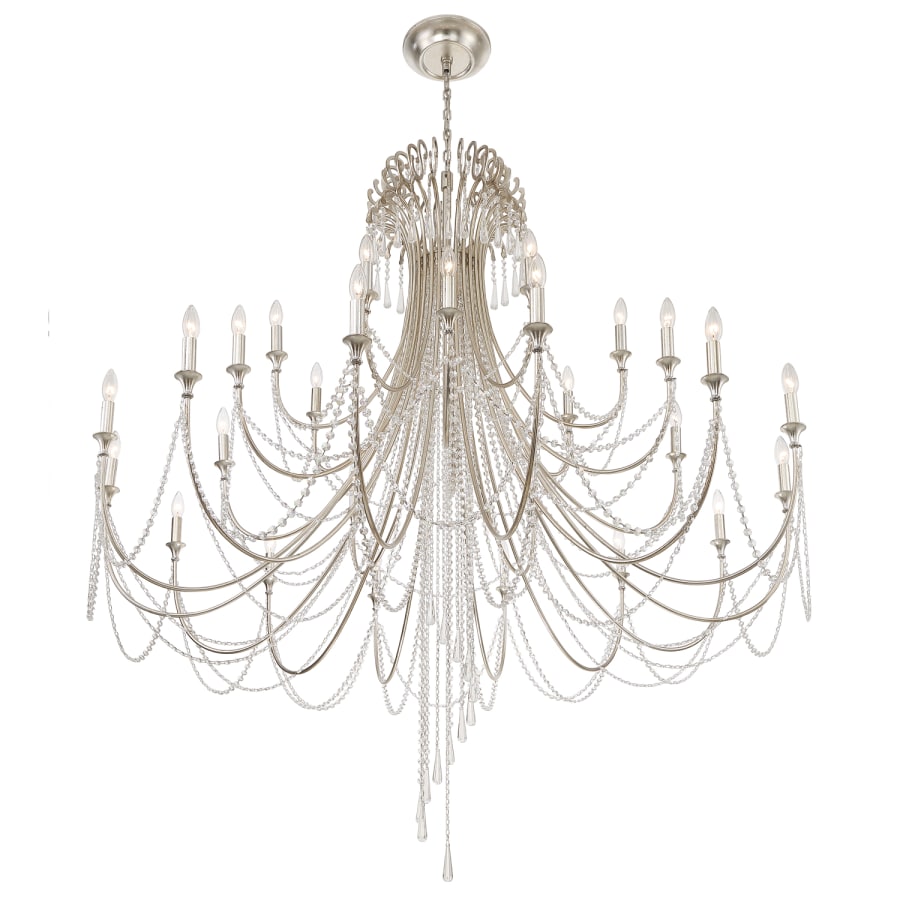 Crystorama Lighting Group Arcadia 28 Light 61" Wide Crystal Candle Style Chandelier with Hand Cut Crystal Accents