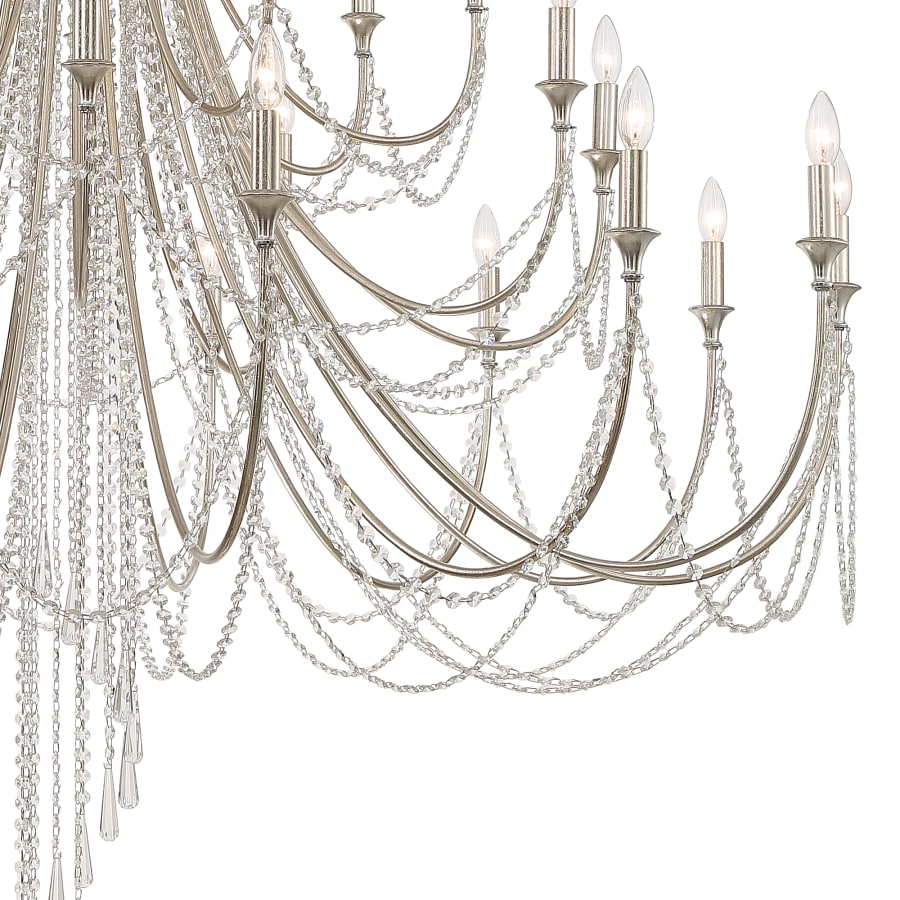 Crystorama Lighting Group Arcadia 28 Light 61" Wide Crystal Candle Style Chandelier with Hand Cut Crystal Accents