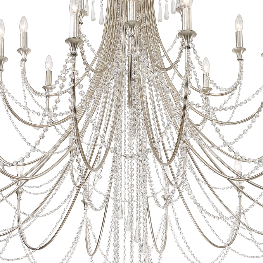 Crystorama Lighting Group Arcadia 28 Light 61" Wide Crystal Candle Style Chandelier with Hand Cut Crystal Accents