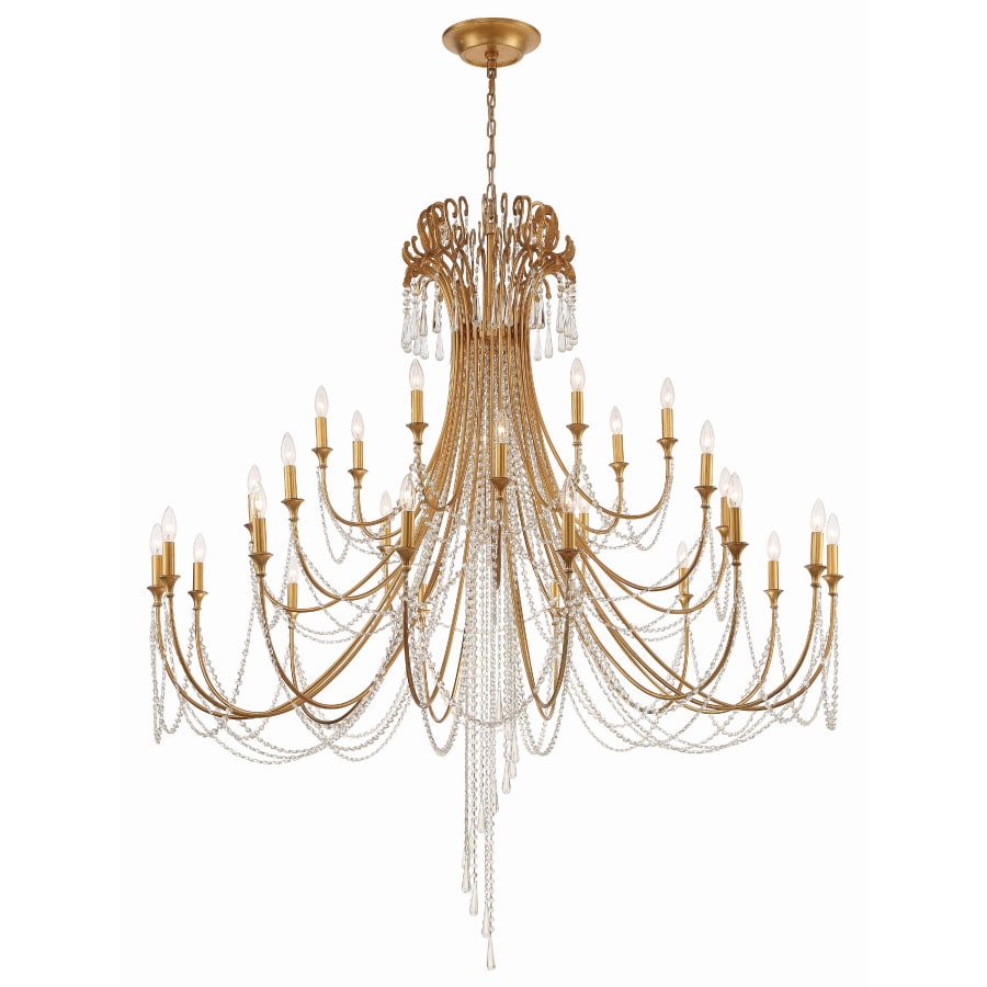 Crystorama Lighting Group Arcadia 28 Light 61" Wide Crystal Candle Style Chandelier with Hand Cut Crystal Accents