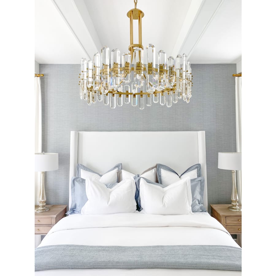 Crystorama Lighting Group Bolton 12 Light 31" Wide Crystal Drum Chandelier with Faceted Crystal Accents
