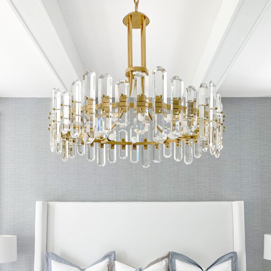 Crystorama Lighting Group Bolton 12 Light 31" Wide Crystal Drum Chandelier with Faceted Crystal Accents
