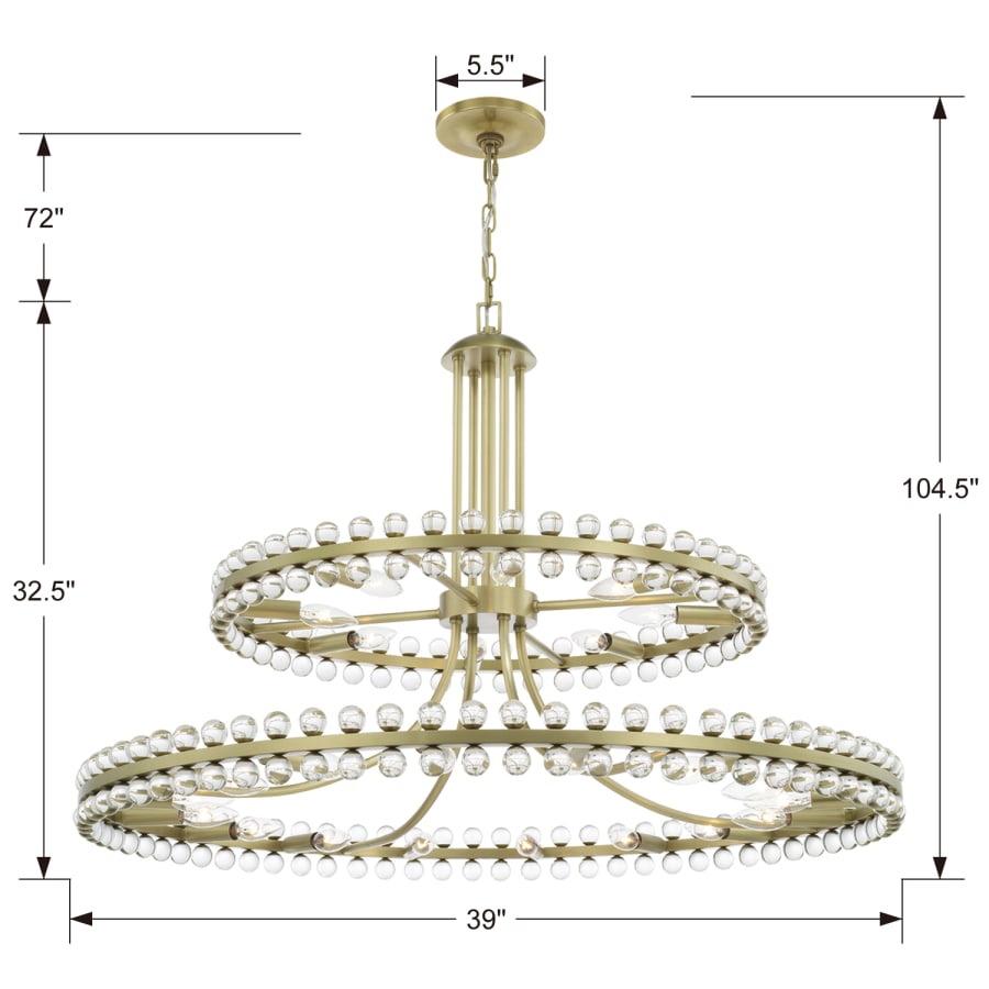 Crystorama Lighting Group Clover 24 Light 39" Wide Ring Chandelier with Glass Ball Accents