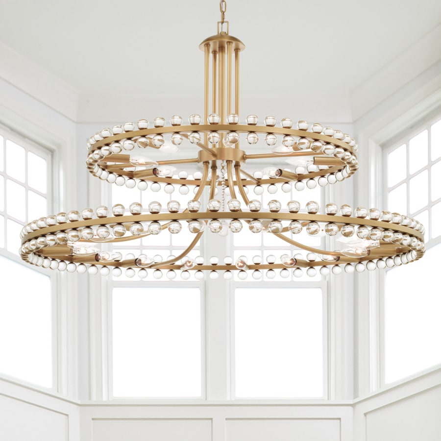 Crystorama Lighting Group Clover 24 Light 39" Wide Ring Chandelier with Glass Ball Accents