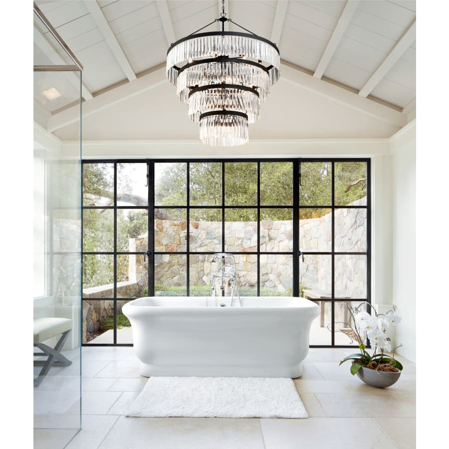 Crystorama Lighting Group Emory 22 Light 40" Wide Crystal Waterfall Chandelier