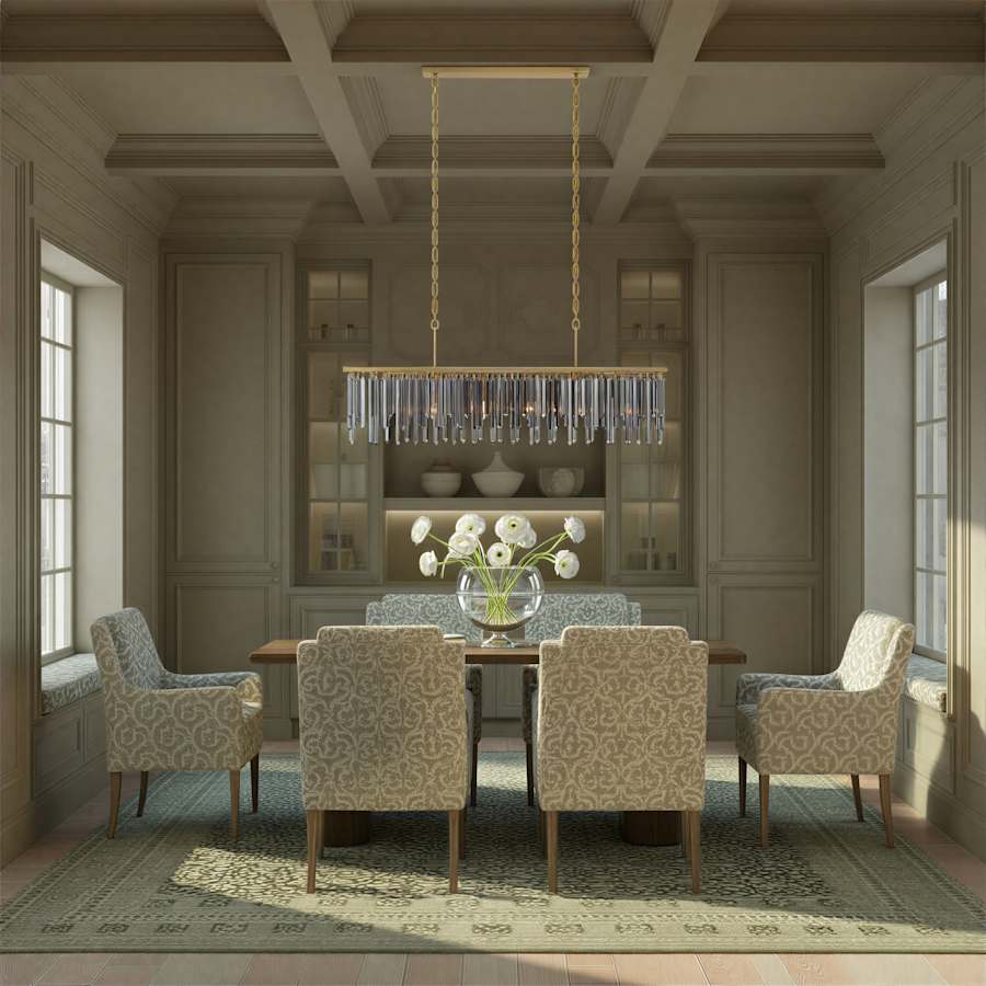 Crystorama Lighting Group Gemma 6 Light 52" Wide Linear Chandelier