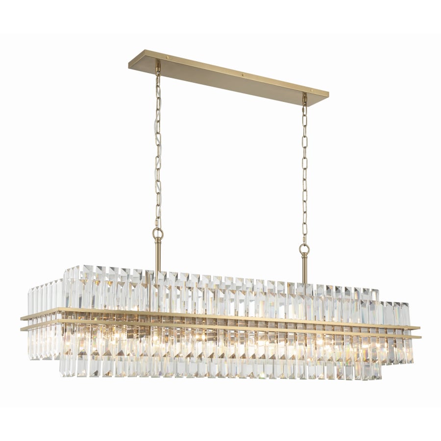 Crystorama Lighting Group Hayes 16 Light 50" Wide Crystal Linear Chandelier