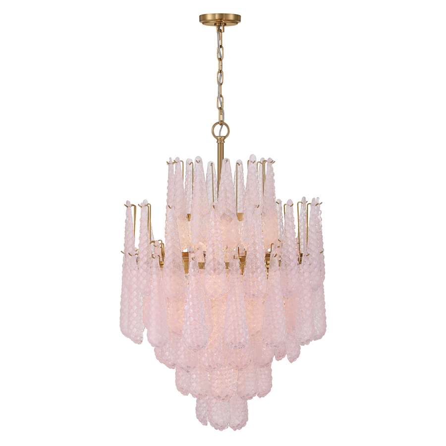 Crystorama Lighting Group Ollie 16 Light 26" Wide Waterfall Chandelier with Textured Sand Glass Shade