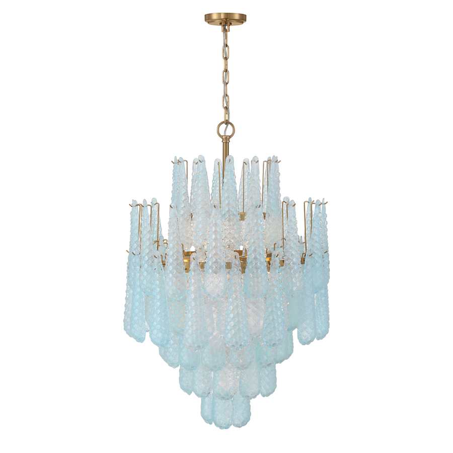 Crystorama Lighting Group Ollie 16 Light 26" Wide Waterfall Chandelier with Textured Sand Glass Shade