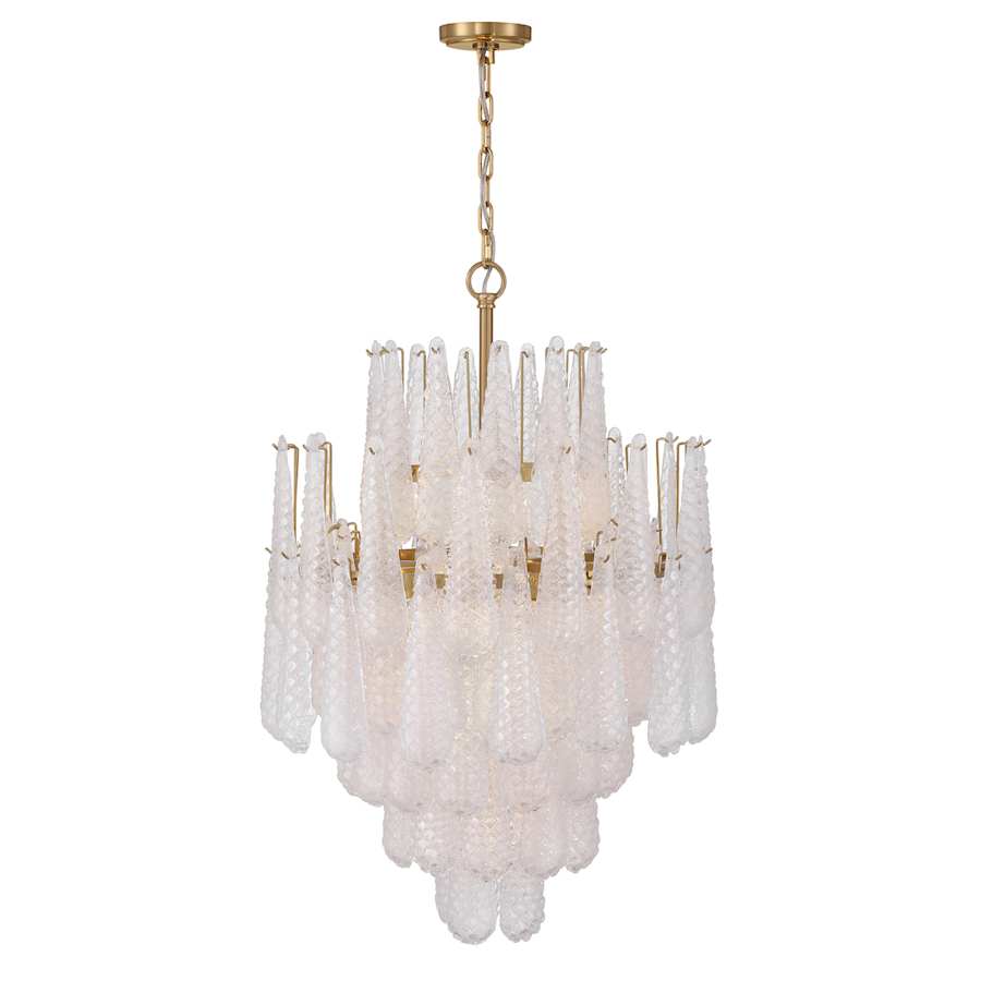 Crystorama Lighting Group Ollie 16 Light 26" Wide Waterfall Chandelier with Textured Sand Glass Shade