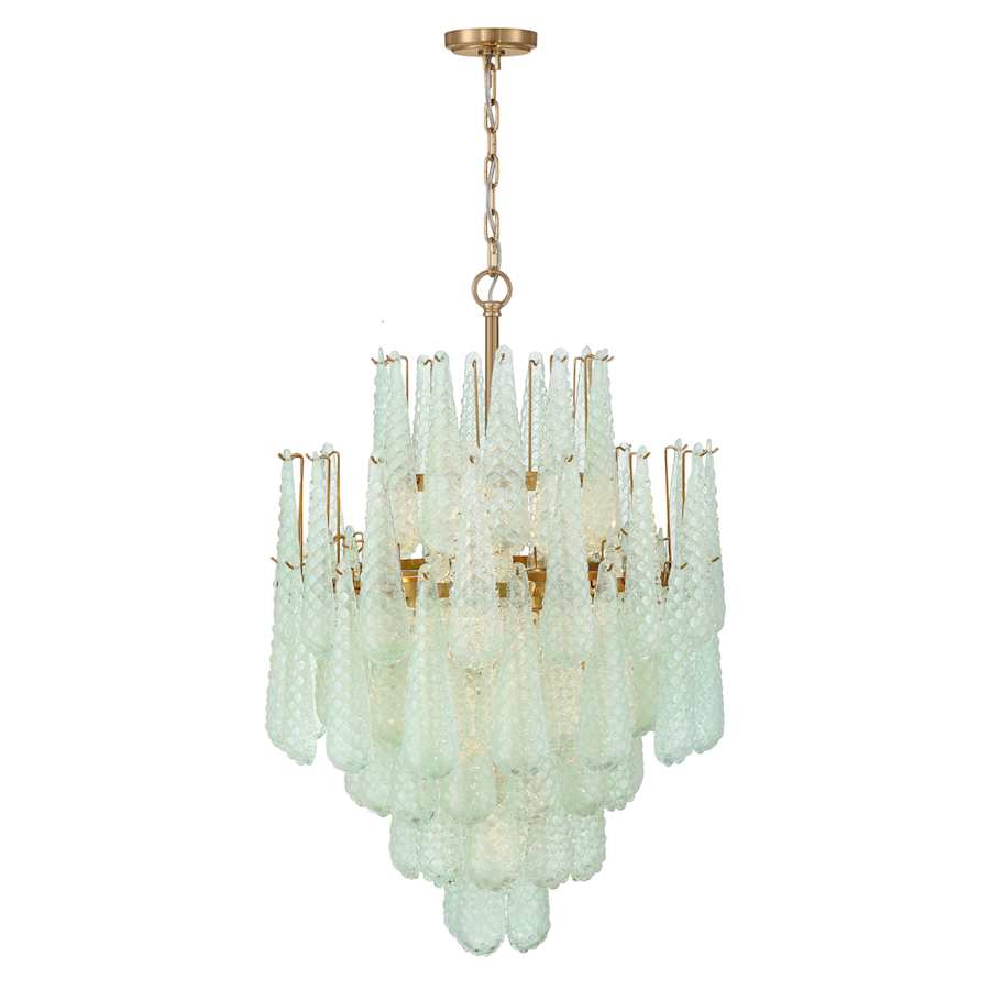 Crystorama Lighting Group Ollie 16 Light 26" Wide Waterfall Chandelier with Textured Sand Glass Shade