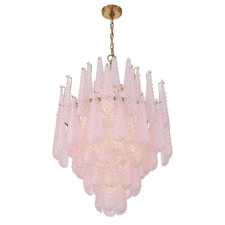 Crystorama Lighting Group Ollie 16 Light 26" Wide Waterfall Chandelier with Textured Sand Glass Shade