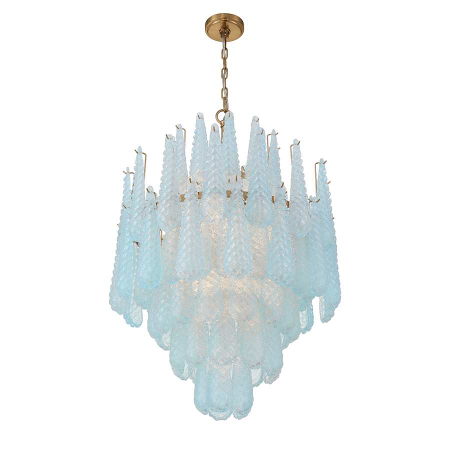 Crystorama Lighting Group Ollie 16 Light 26" Wide Waterfall Chandelier with Textured Sand Glass Shade