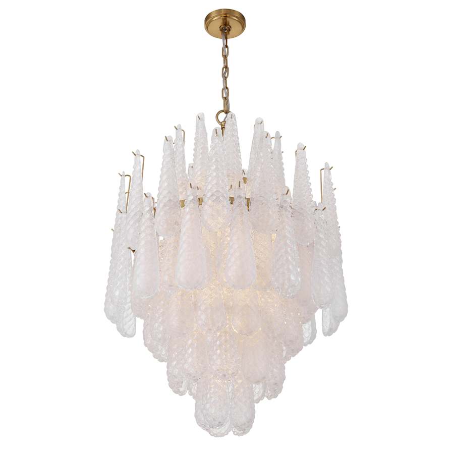 Crystorama Lighting Group Ollie 16 Light 26" Wide Waterfall Chandelier with Textured Sand Glass Shade