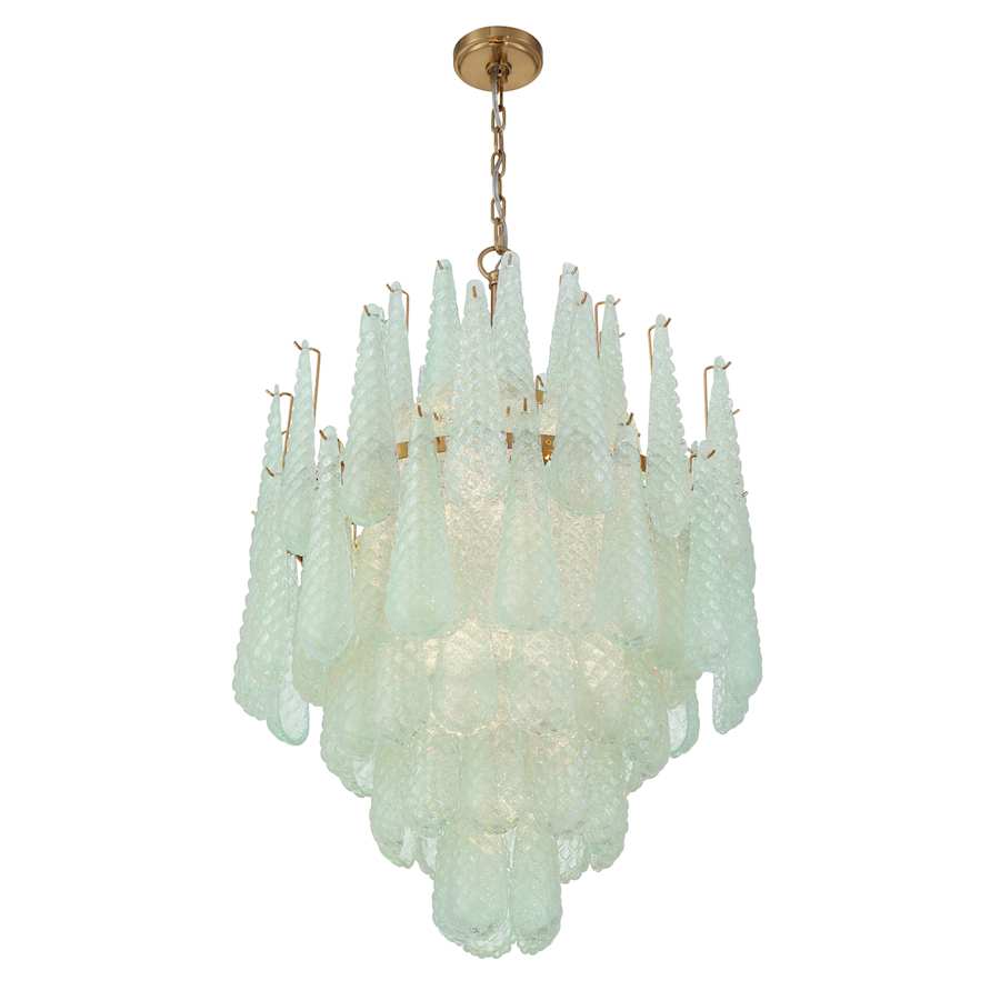 Crystorama Lighting Group Ollie 16 Light 26" Wide Waterfall Chandelier with Textured Sand Glass Shade