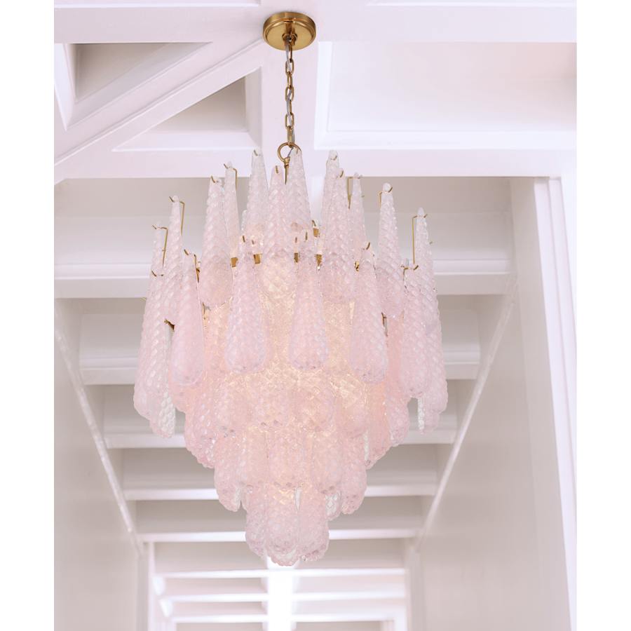Crystorama Lighting Group Ollie 16 Light 26" Wide Waterfall Chandelier with Textured Sand Glass Shade