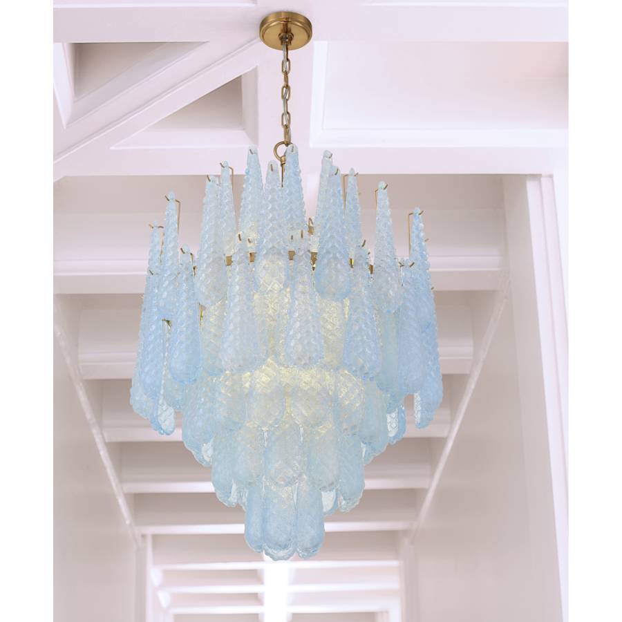Crystorama Lighting Group Ollie 16 Light 26" Wide Waterfall Chandelier with Textured Sand Glass Shade