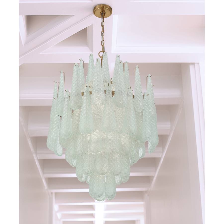 Crystorama Lighting Group Ollie 16 Light 26" Wide Waterfall Chandelier with Textured Sand Glass Shade