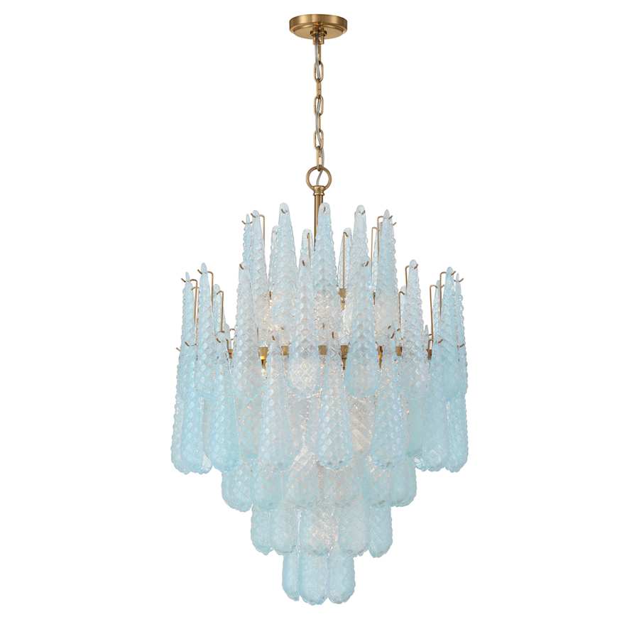 Crystorama Lighting Group Ollie 16 Light 26" Wide Waterfall Chandelier with Textured Sand Glass Shade