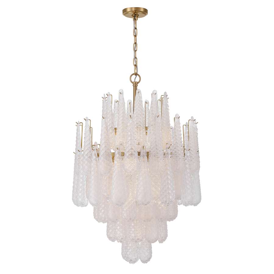 Crystorama Lighting Group Ollie 16 Light 26" Wide Waterfall Chandelier with Textured Sand Glass Shade