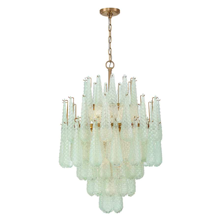 Crystorama Lighting Group Ollie 16 Light 26" Wide Waterfall Chandelier with Textured Sand Glass Shade