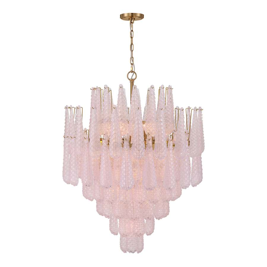 Crystorama Lighting Group Ollie 21 Light 33" Wide Waterfall Chandelier with Textured Sand Glass Shade