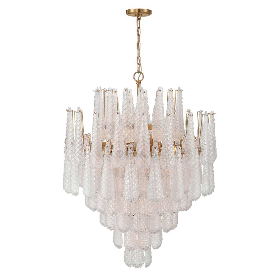 Crystorama Lighting Group Ollie 21 Light 33" Wide Waterfall Chandelier with Textured Sand Glass Shade