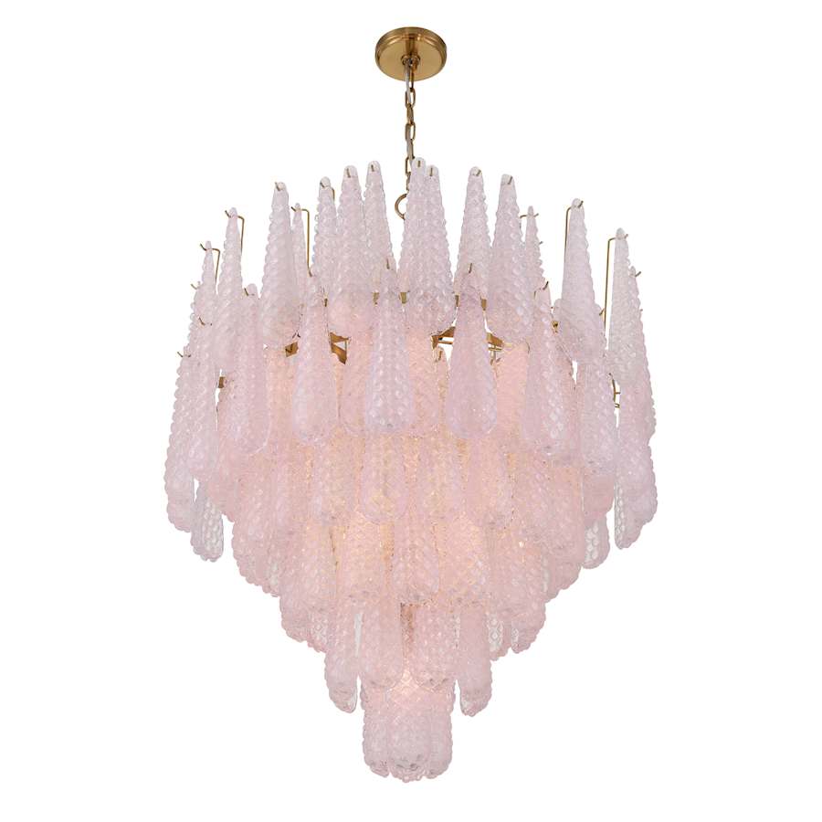 Crystorama Lighting Group Ollie 21 Light 33" Wide Waterfall Chandelier with Textured Sand Glass Shade