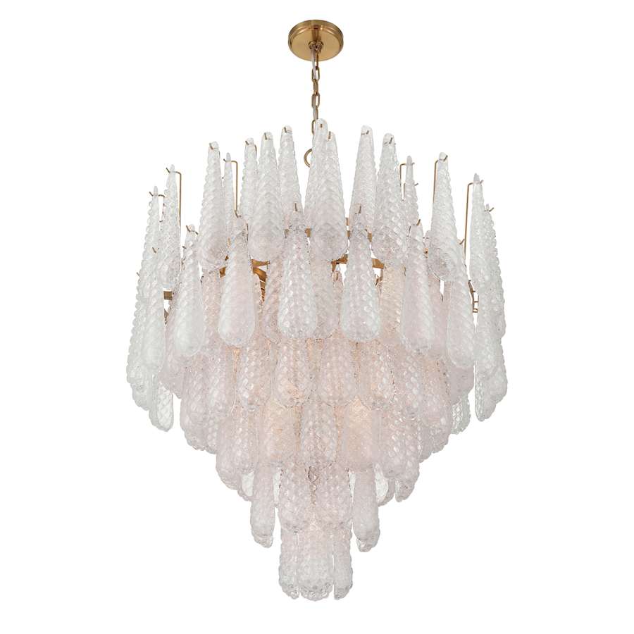 Crystorama Lighting Group Ollie 21 Light 33" Wide Waterfall Chandelier with Textured Sand Glass Shade
