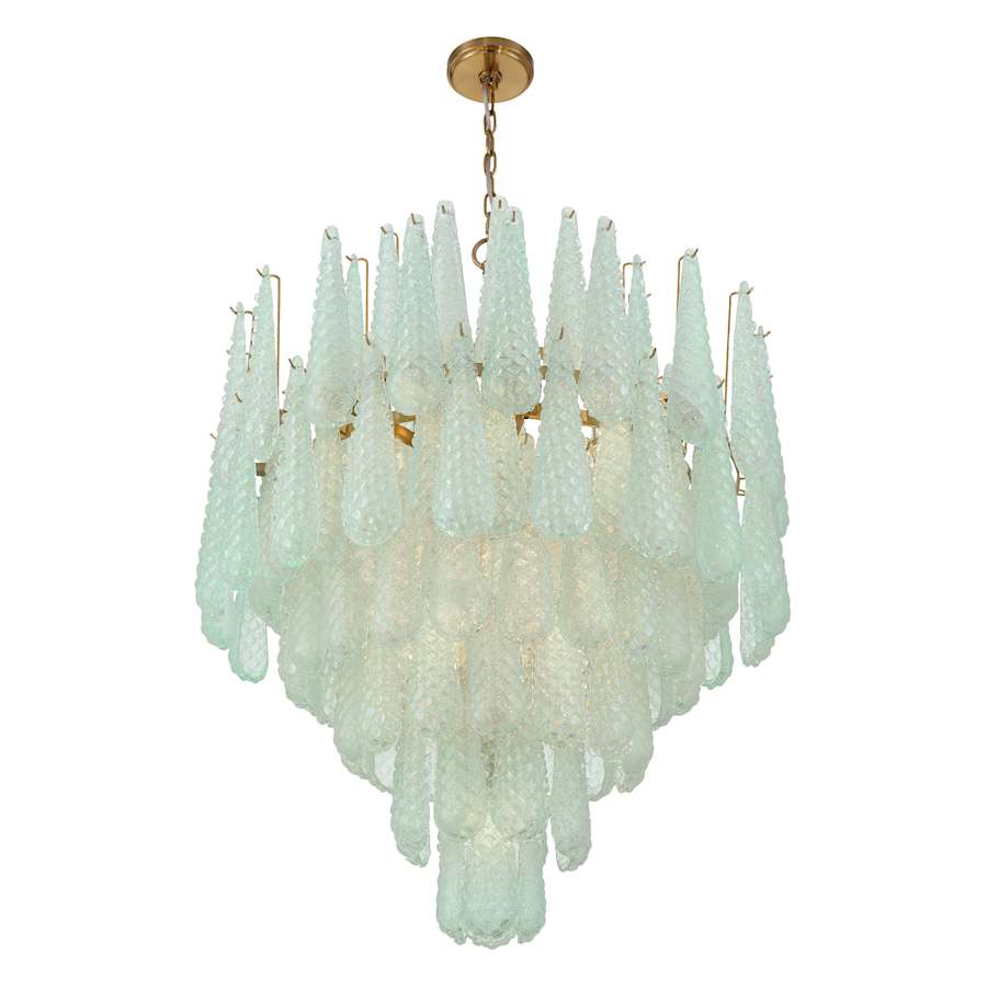 Crystorama Lighting Group Ollie 21 Light 33" Wide Waterfall Chandelier with Textured Sand Glass Shade