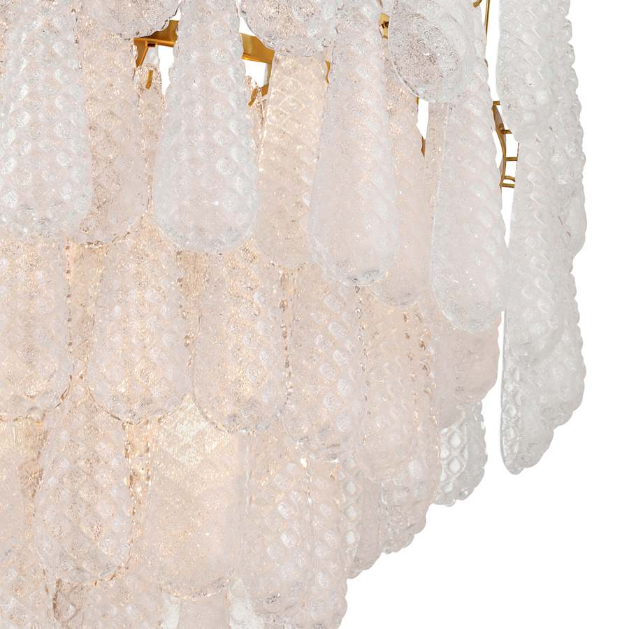 Crystorama Lighting Group Ollie 21 Light 33" Wide Waterfall Chandelier with Textured Sand Glass Shade