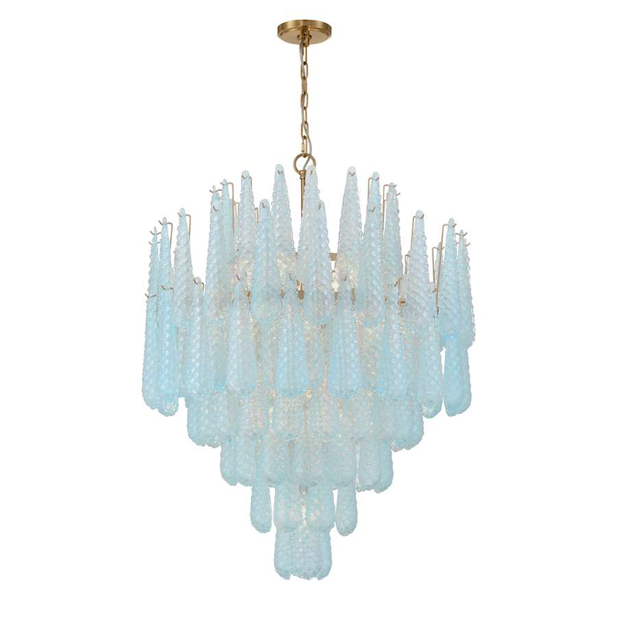 Crystorama Lighting Group Ollie 21 Light 33" Wide Waterfall Chandelier with Textured Sand Glass Shade