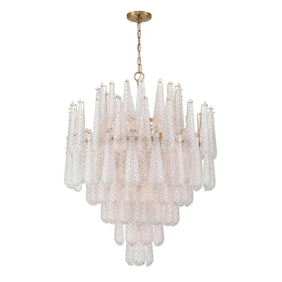 Crystorama Lighting Group Ollie 21 Light 33" Wide Waterfall Chandelier with Textured Sand Glass Shade