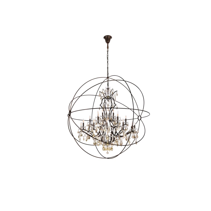 Elegant Lighting Geneva 25 Light 60" Wide Crystal Chandelier with Clear Royal Cut Crystals