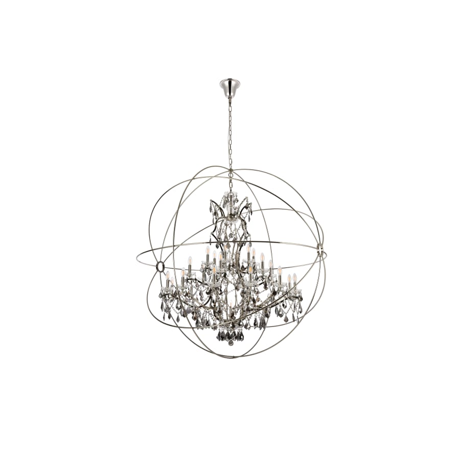 Elegant Lighting Geneva 25 Light 60" Wide Crystal Chandelier with Silver Shade Royal Cut Crystals