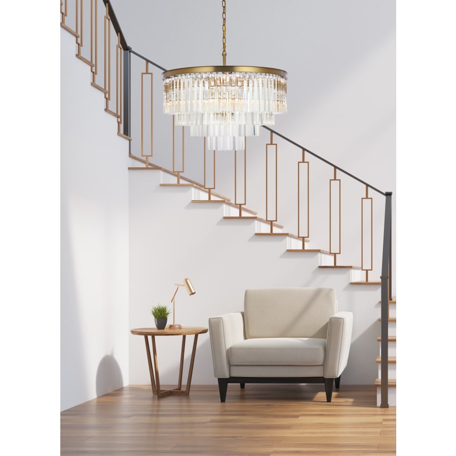 Elegant Lighting Sydney 17 Light 32" Wide Crystal Waterfall Chandelier