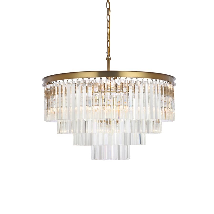 Elegant Lighting Sydney 17 Light 32" Wide Crystal Waterfall Chandelier