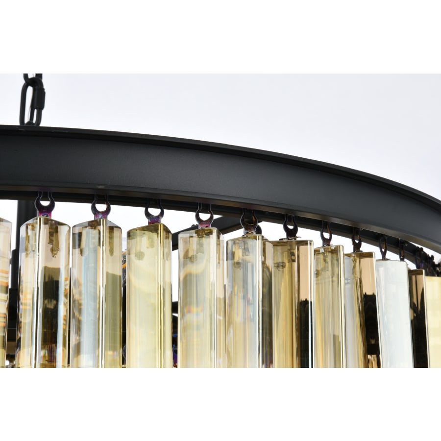 Elegant Lighting Sydney 17 Light 32" Wide Crystal Chandelier with Golden Teak Royal Cut Crystals