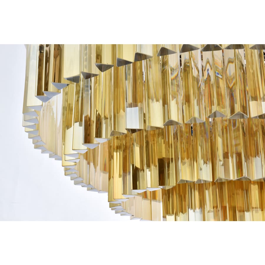 Elegant Lighting Sydney 17 Light 32" Wide Crystal Chandelier with Golden Teak Royal Cut Crystals